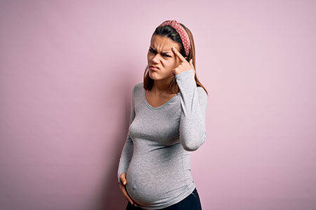 Pregnant woman with acne